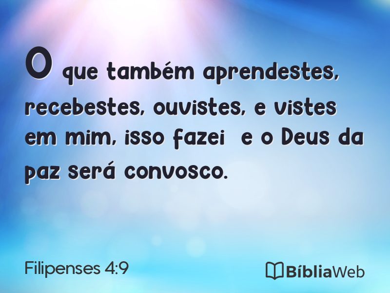 Filipenses 4:9 em imagem para compartilhar