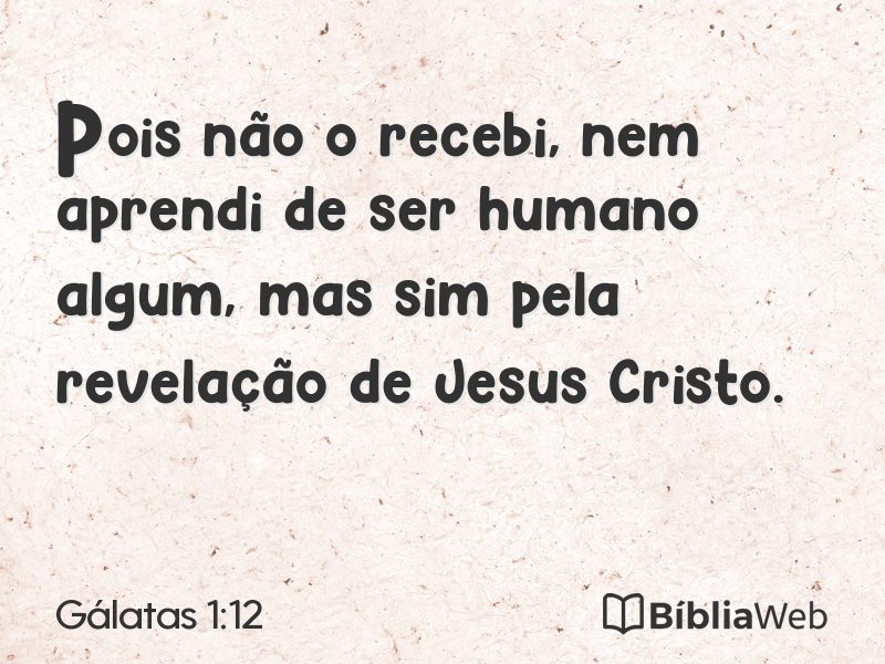 Gálatas 1:12 em imagem para compartilhar
