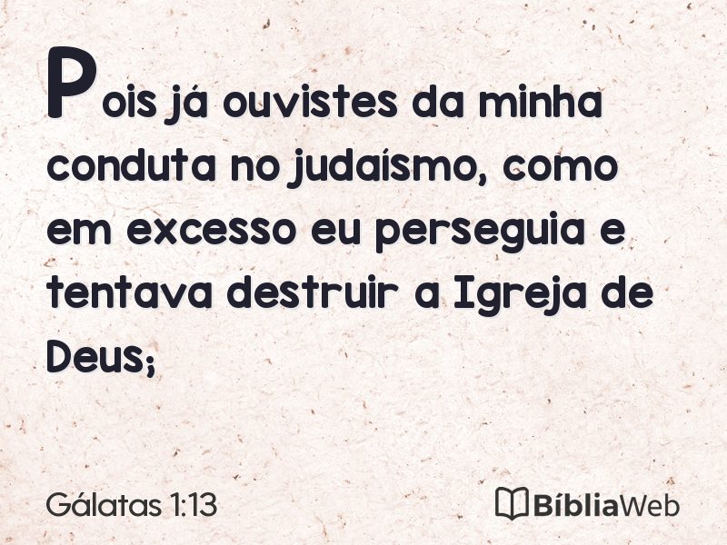 Gálatas 1:13 em imagem para compartilhar