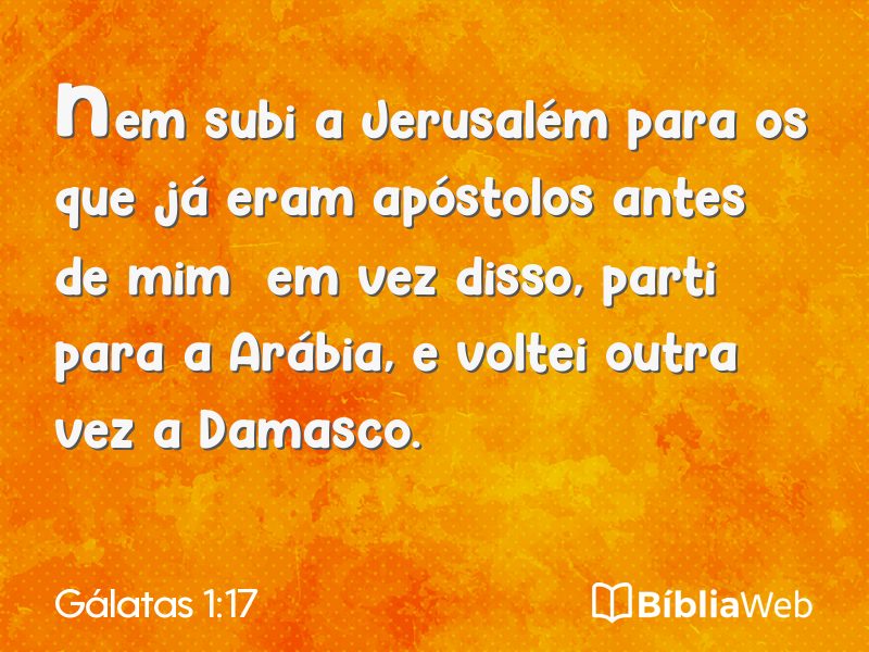 Gálatas 1:17 em imagem para compartilhar