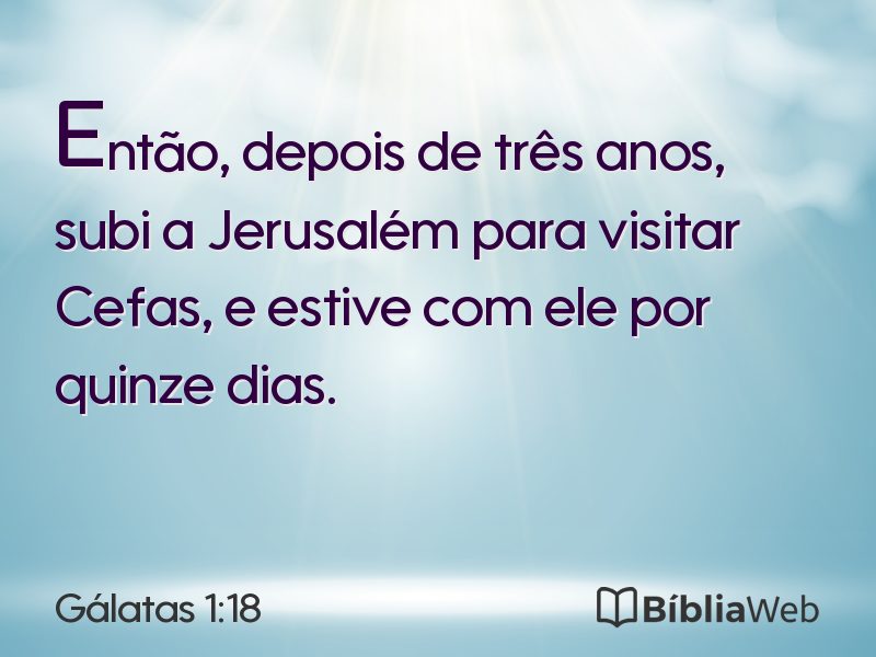 Gálatas 1:18 em imagem para compartilhar
