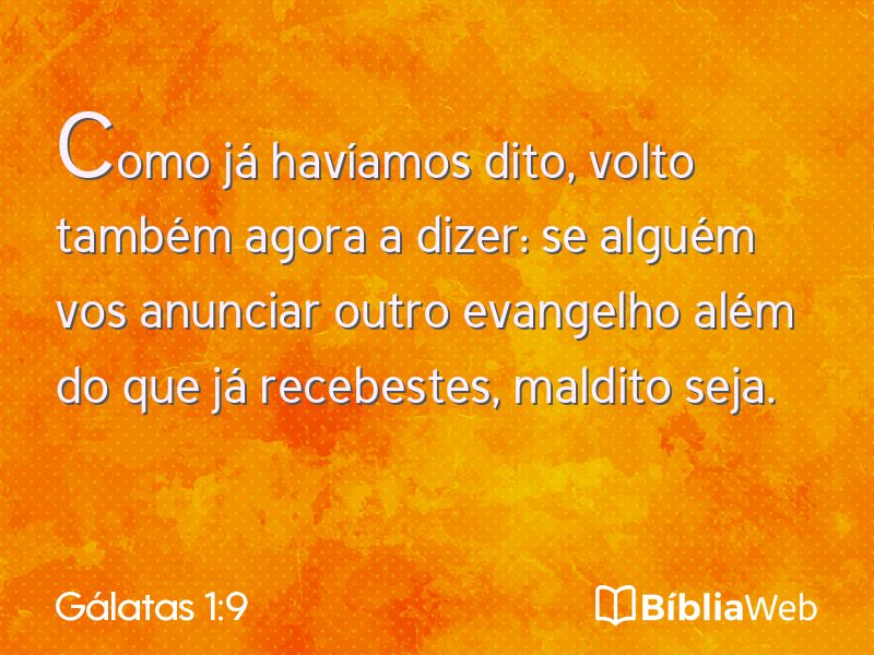Gálatas 1:9 em imagem para compartilhar