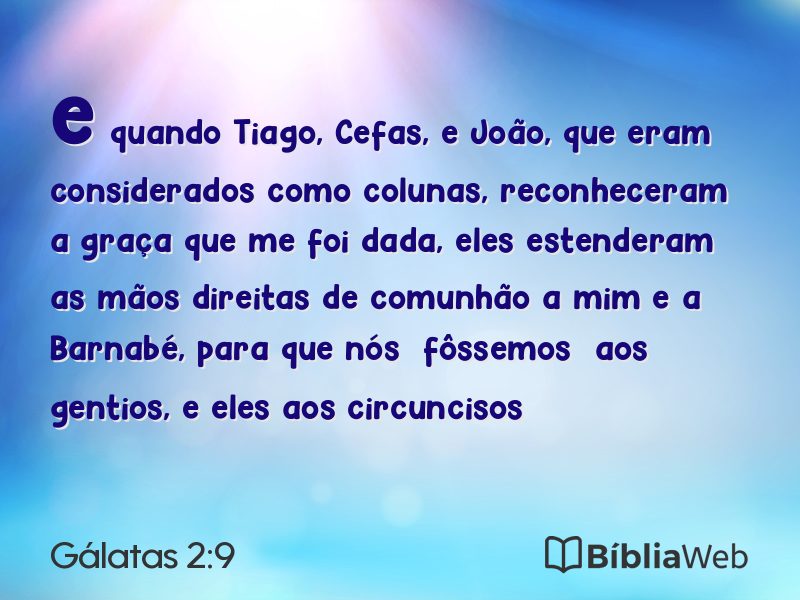 Gálatas 2:9 em imagem para compartilhar