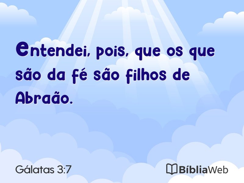 Gálatas 3:7 em imagem para compartilhar