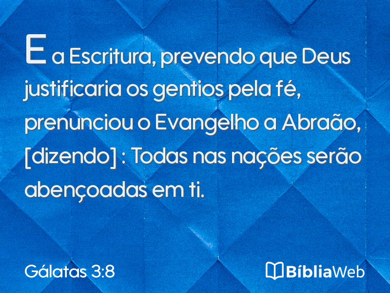 Gálatas 3:8 em imagem para compartilhar