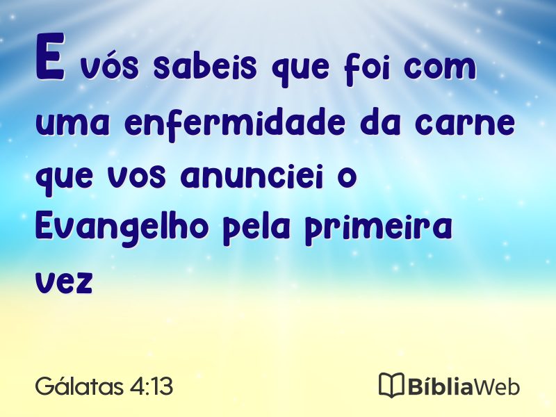 Gálatas 4:13 em imagem para compartilhar
