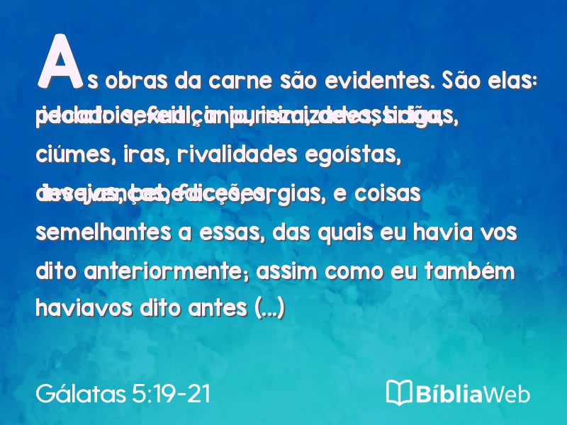 Gálatas 5:19-21 em imagem para compartilhar