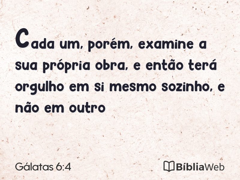 Gálatas 6:4 em imagem para compartilhar