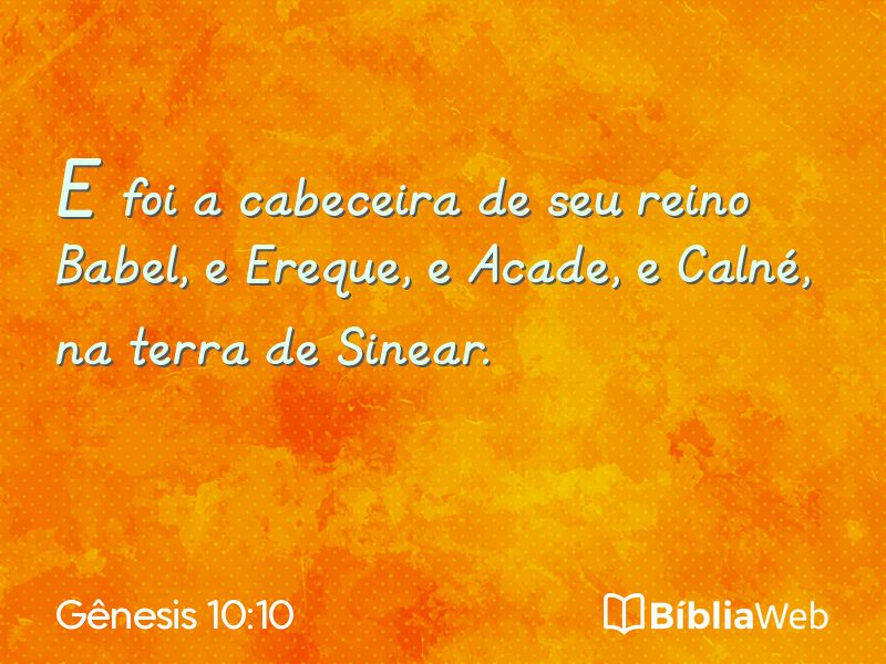 Gênesis 10:10 em imagem para compartilhar