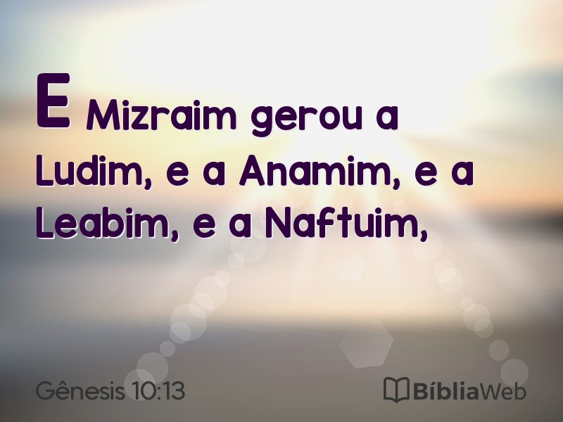 Gênesis 10:13 em imagem para compartilhar