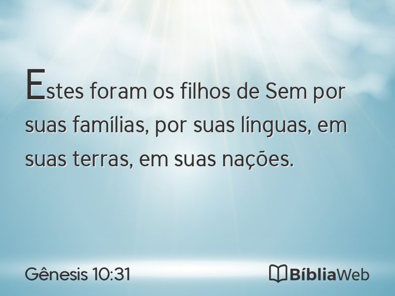 Gênesis 10:31 em imagem para compartilhar
