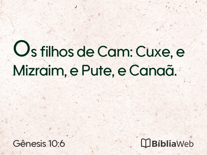 Gênesis 10:6 em imagem para compartilhar
