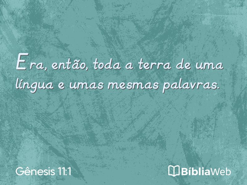 Gênesis 11:1 em imagem para compartilhar