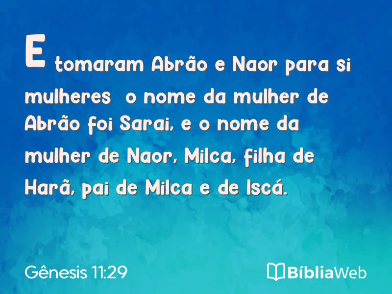 Gênesis 11:29 em imagem para compartilhar