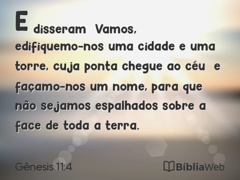 Gênesis 11:4 em imagem para compartilhar