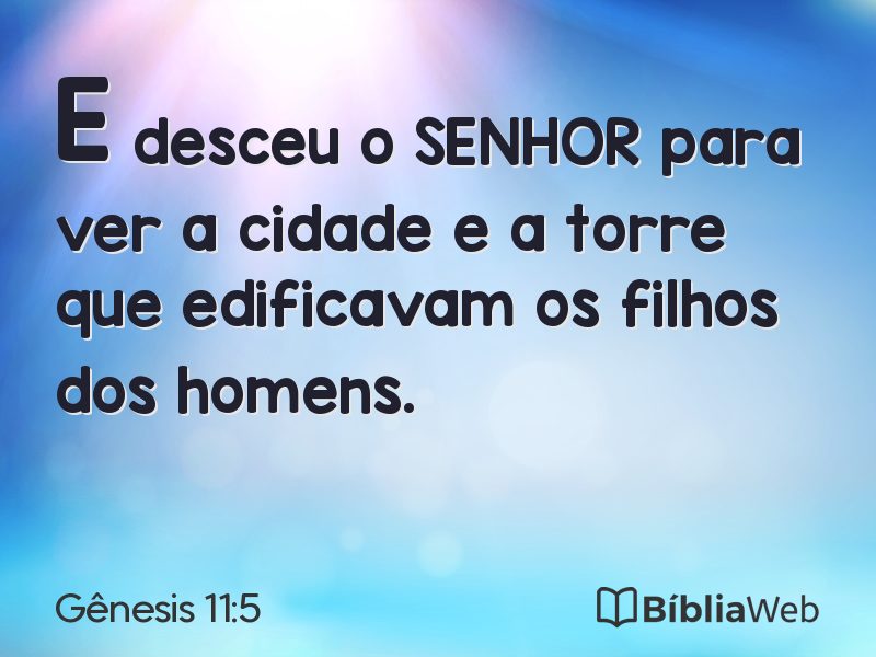 Gênesis 11:5 em imagem para compartilhar