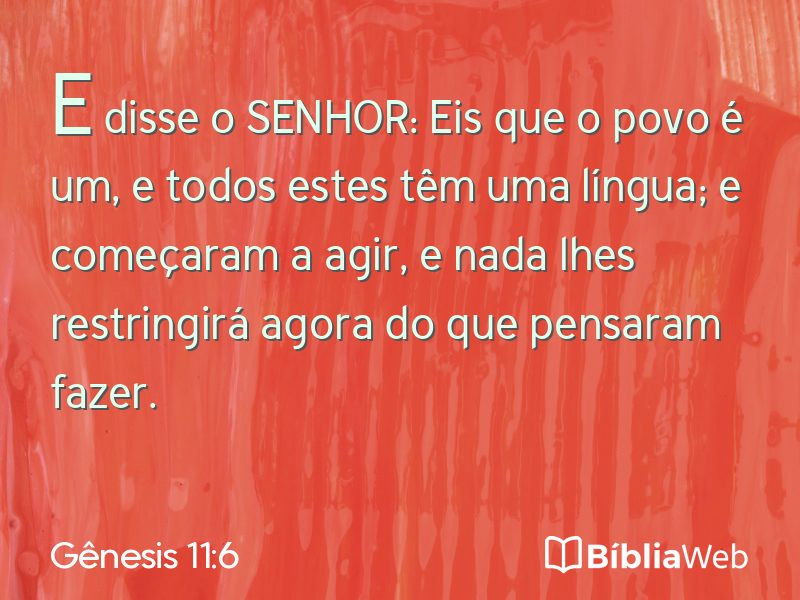 Gênesis 11:6 em imagem para compartilhar