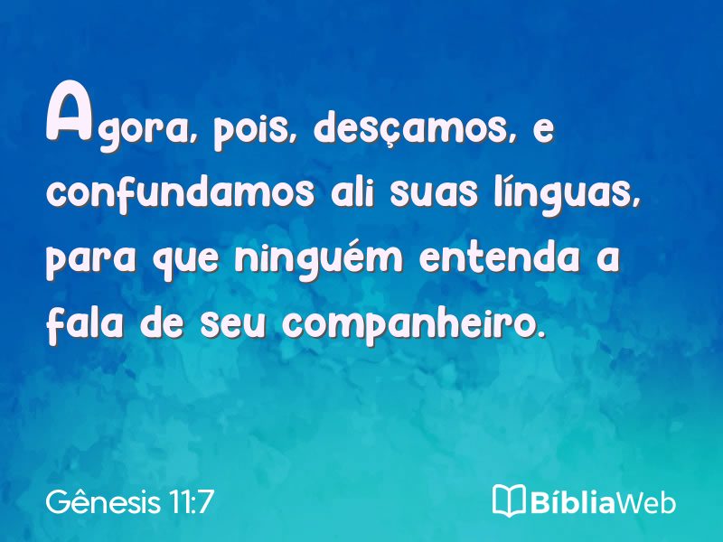 Gênesis 11:7 em imagem para compartilhar