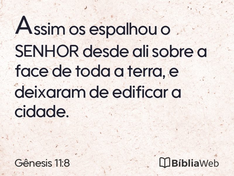 Gênesis 11:8 em imagem para compartilhar