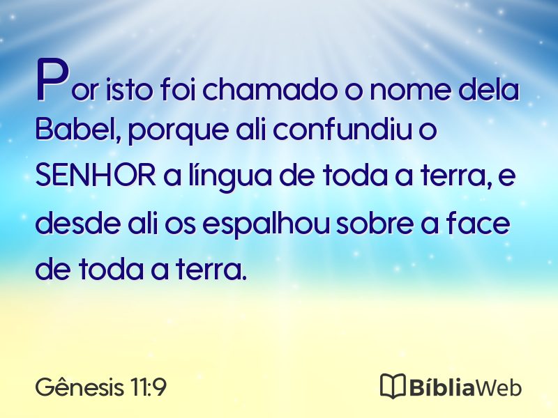 Gênesis 11:9 em imagem para compartilhar
