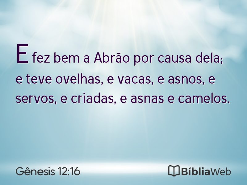 Gênesis 12:16 em imagem para compartilhar