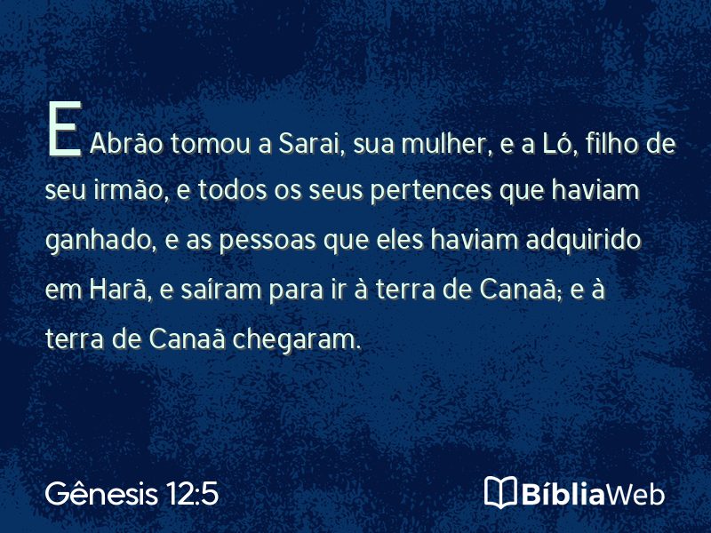 Gênesis 12:5 em imagem para compartilhar