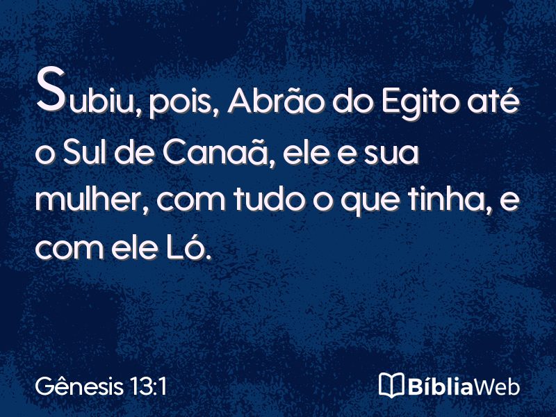 Gênesis 13:1 em imagem para compartilhar