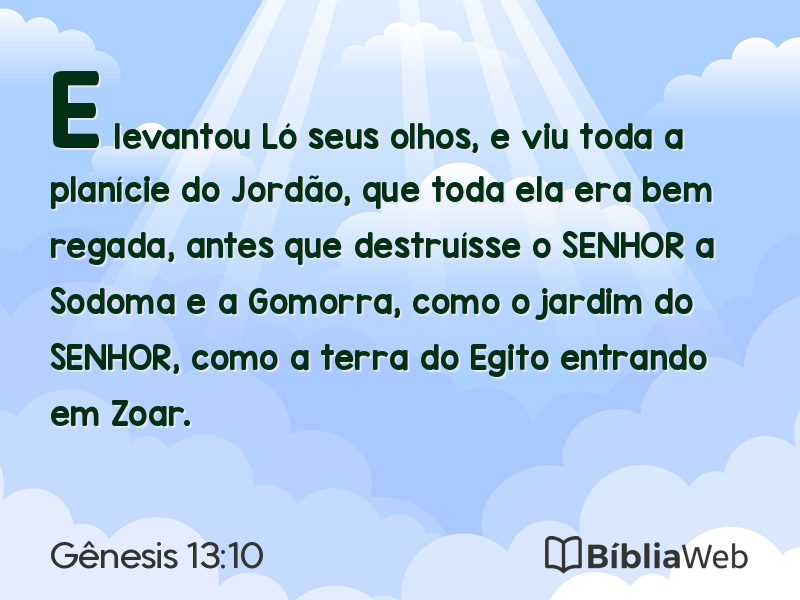 Gênesis 13:10 em imagem para compartilhar