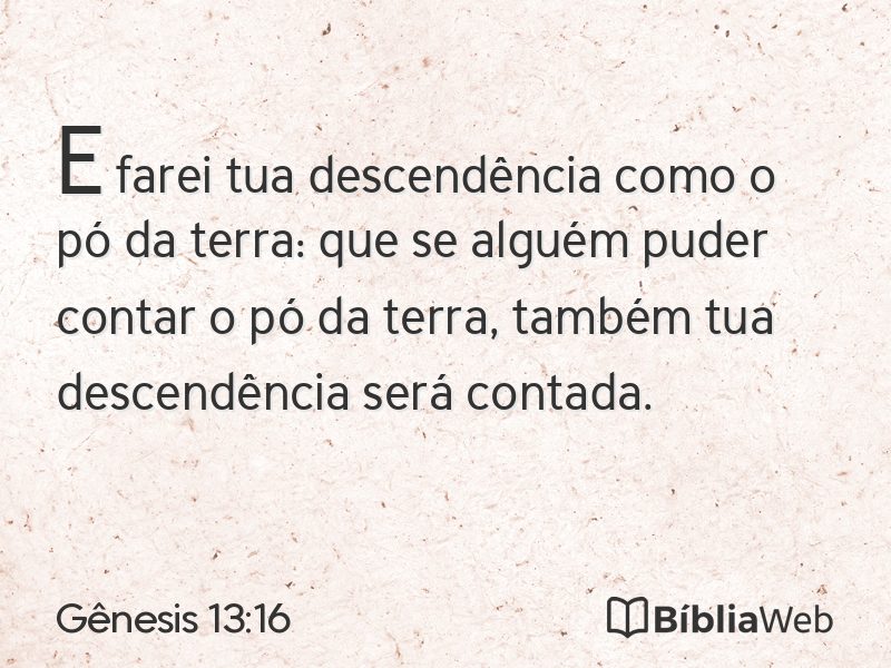 Gênesis 13:16 em imagem para compartilhar