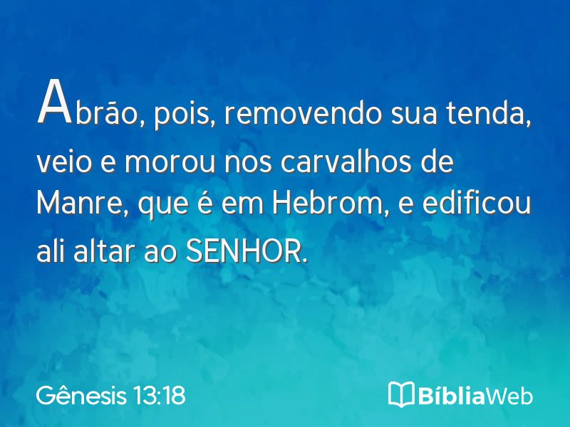 Gênesis 13:18 em imagem para compartilhar