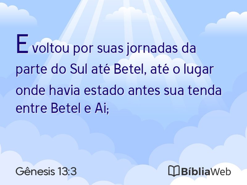 Gênesis 13:3 em imagem para compartilhar