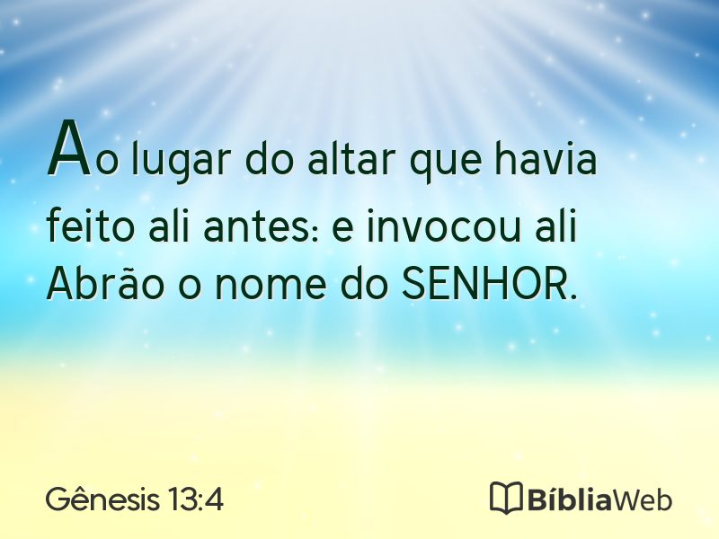 Gênesis 13:4 em imagem para compartilhar