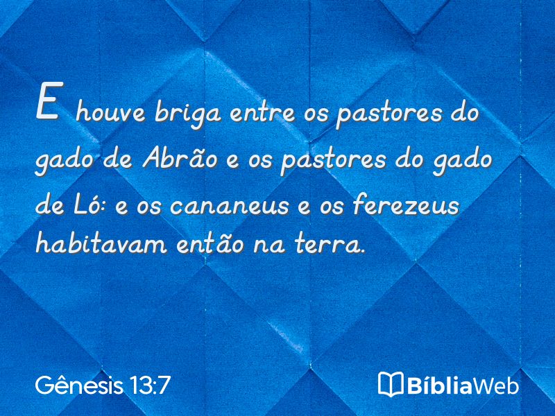 Gênesis 13:7 em imagem para compartilhar