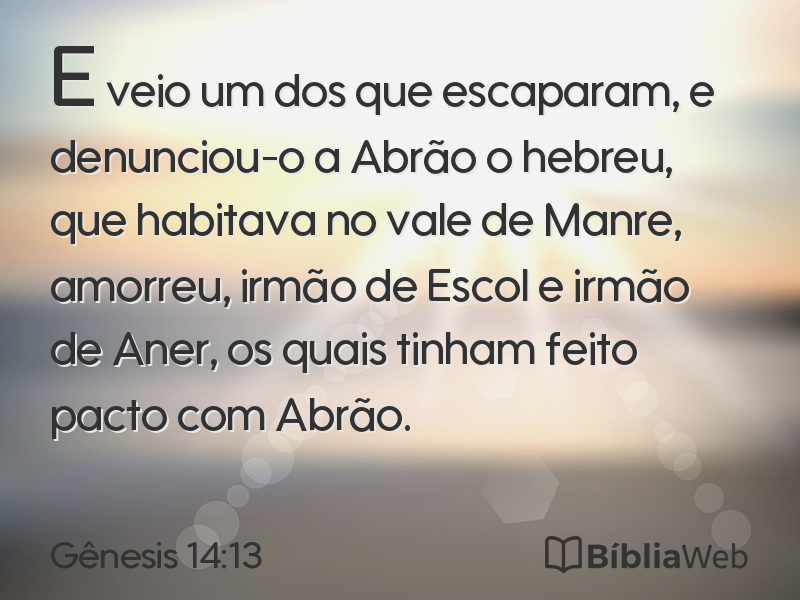 Gênesis 14:13 em imagem para compartilhar