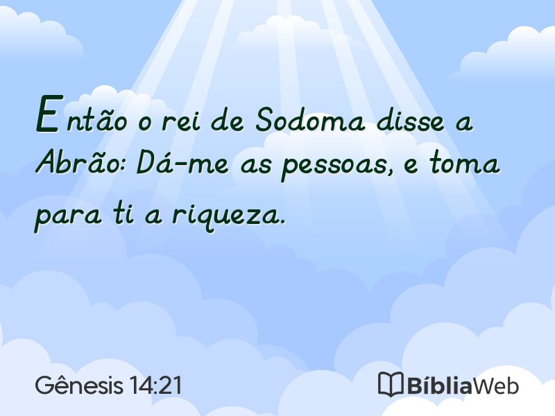 Gênesis 14:21 em imagem para compartilhar