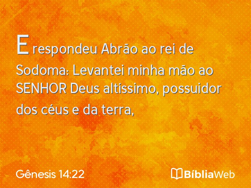 Gênesis 14:22 em imagem para compartilhar