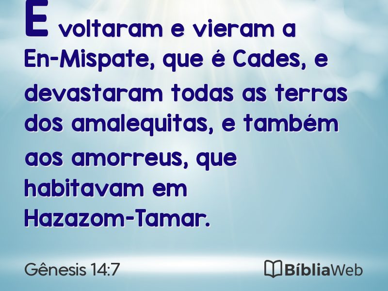 Gênesis 14:7 em imagem para compartilhar
