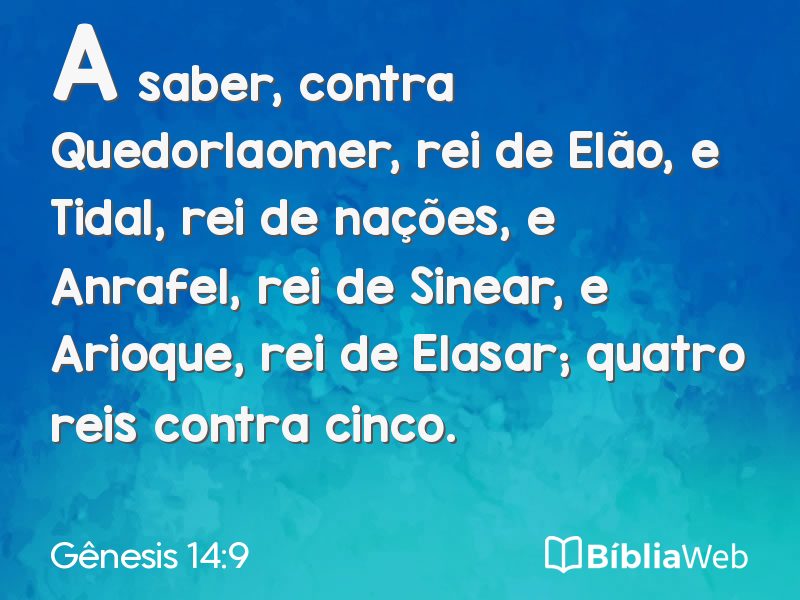 Gênesis 14:9 em imagem para compartilhar