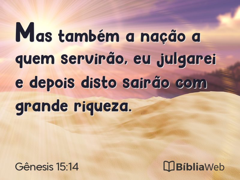 Gênesis 15:14 em imagem para compartilhar