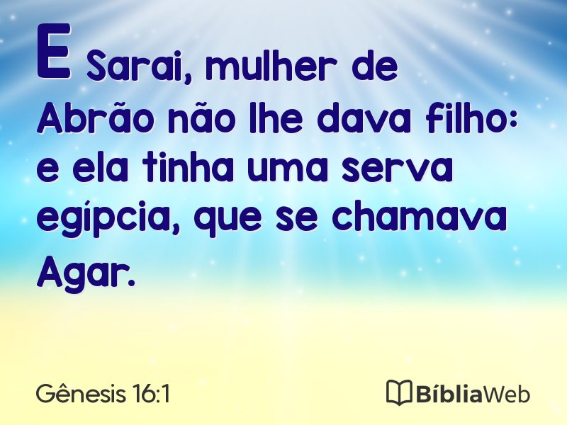 Gênesis 16:1 em imagem para compartilhar