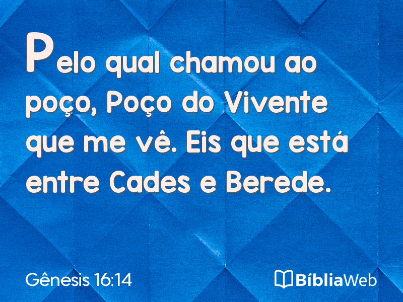Gênesis 16:14 em imagem para compartilhar