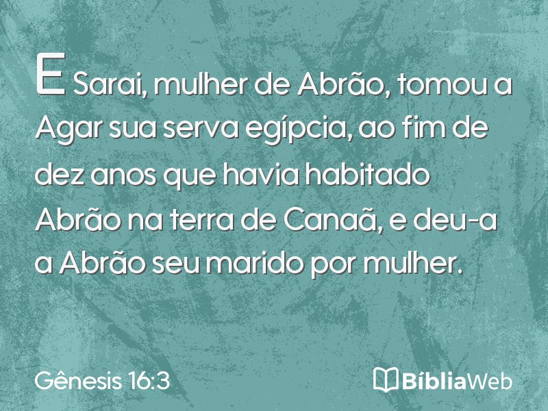 Gênesis 16:3 em imagem para compartilhar