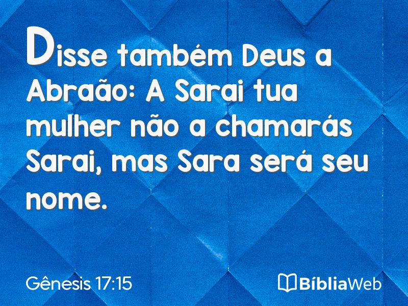 Gênesis 17:15 em imagem para compartilhar