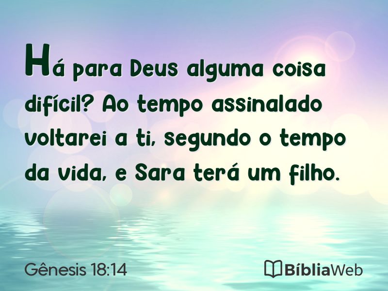 Gênesis 18:14 em imagem para compartilhar