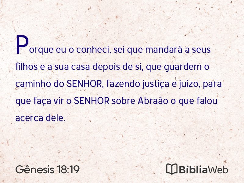 Gênesis 18:19 em imagem para compartilhar