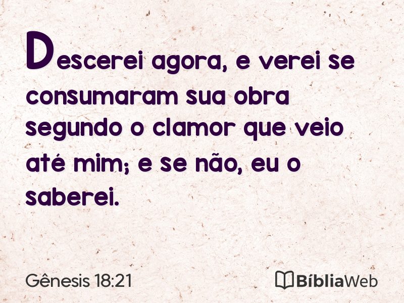 Gênesis 18:21 em imagem para compartilhar