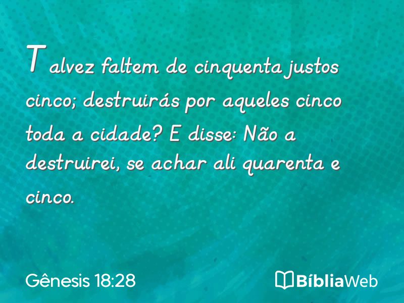 Gênesis 18:28 em imagem para compartilhar