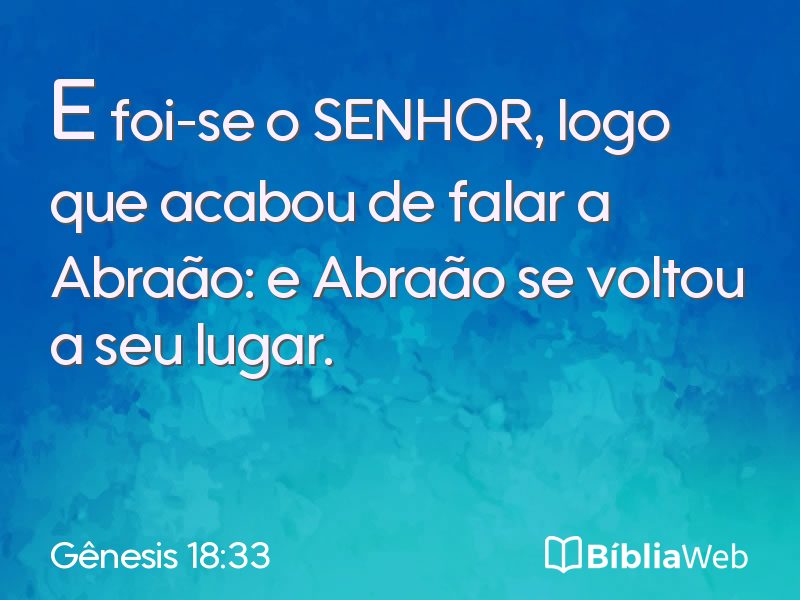 Gênesis 18:33 em imagem para compartilhar