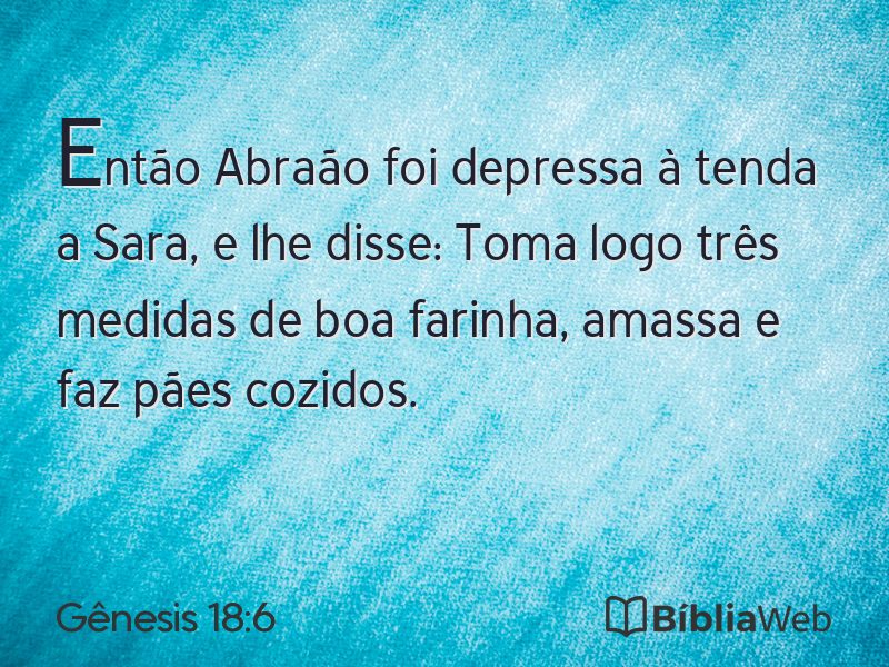 Gênesis 18:6 em imagem para compartilhar