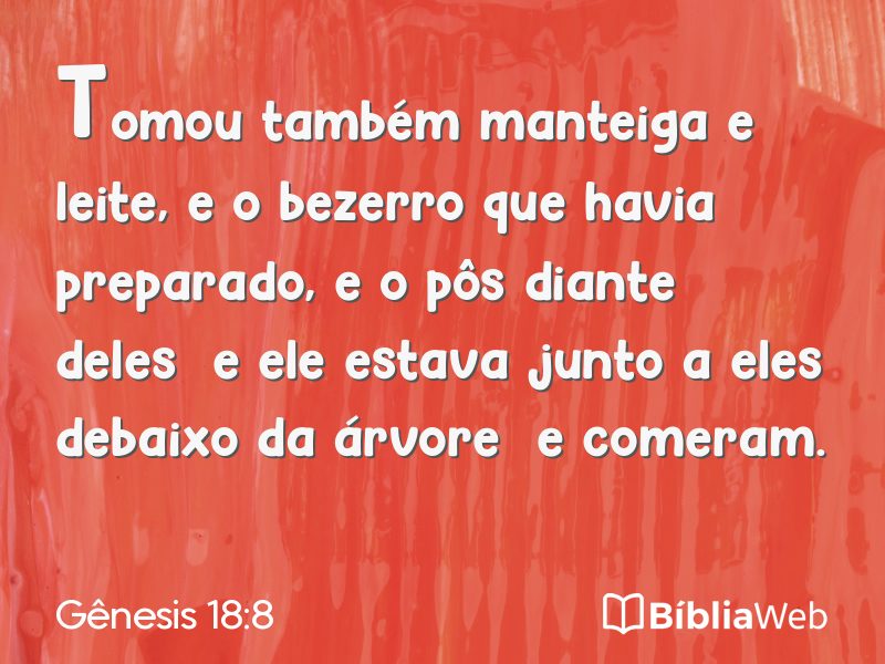 Gênesis 18:8 em imagem para compartilhar